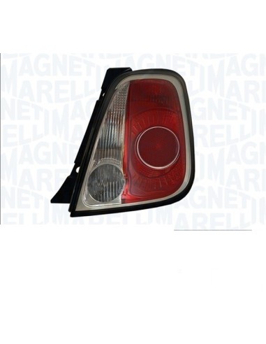 Lamp LH rear light for Fiat 500 2007 onwards black border marelli Lighting