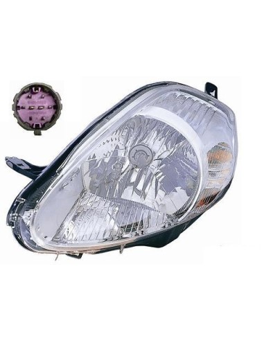 Left headlight for the Grande Punto 2008- parable chrome pink connector Aftermarket Lighting