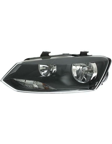 Faro proiettore anteriore sinistro per vw polo 2009 al 2013 cornice nera Aftermarket Illuminazione