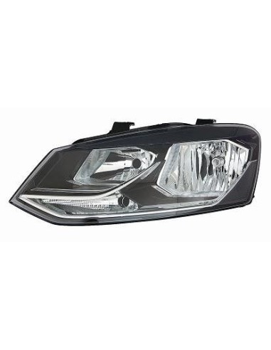 Headlight left front headlight for Volkswagen Polo 2014 to 2017 black Aftermarket Lighting