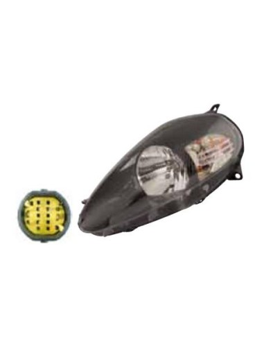 Right headlight Grande Punto 2005 to 2008 black parable yellow connector Aftermarket Lighting