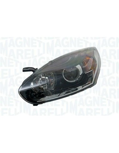 Headlight right headlamp for Renault Megane 2012 to 2015 Black with chrome ring marelli Lighting