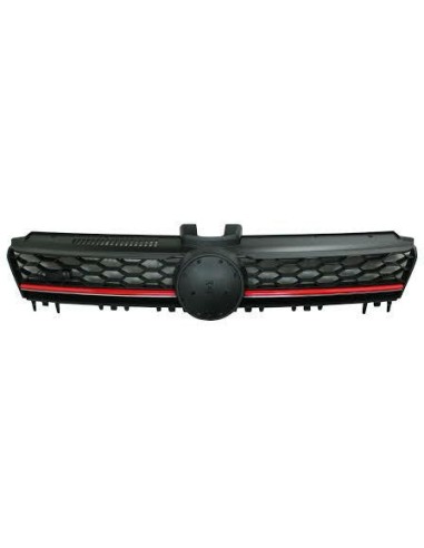 Mascherina griglia anteriore per vw golf 7 gti 2012- nera con modanatura rossa Aftermarket Paraurti ed accessori
