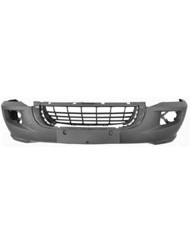 Front bumper for Volkswagen Crafter 2006 onwards black with fog holes Aftermarket Bumpers and accessories