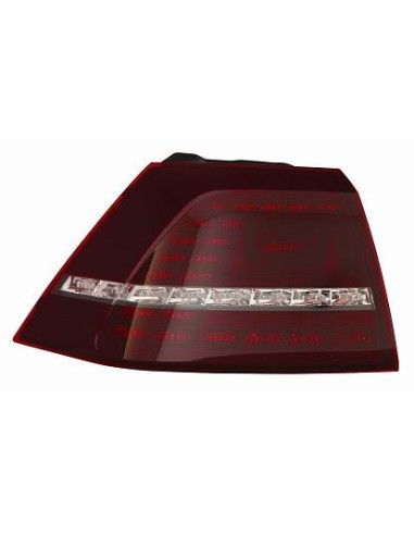 Fanale posteriore destro per vw golf 7 R20 2012 in poi esterno led rosso scuro Aftermarket Illuminazione