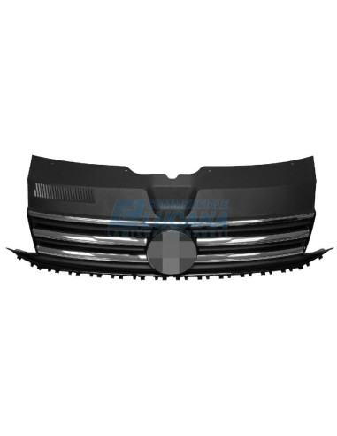 Mascherina griglia anteriore nera con 3 modanature cromate per multivan t6 2015- Aftermarket Paraurti ed accessori