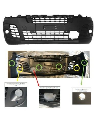 Front BUMPER WITH FOG LIGHTS PDC Park Assist Obstacle Jumpy Expert 2016 - Aftermarket Bumpers and accessories
