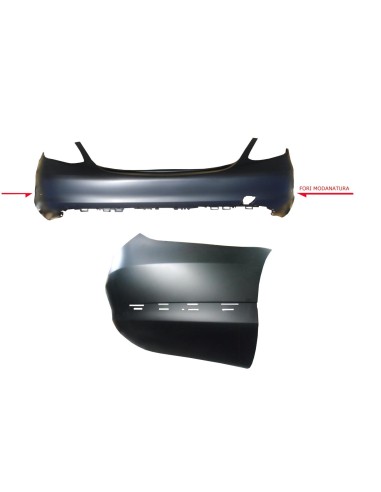 Rear bumper Mercedes C Class w205 2013 onwards with holes Molding trim Aftermarket Bumpers and accessories