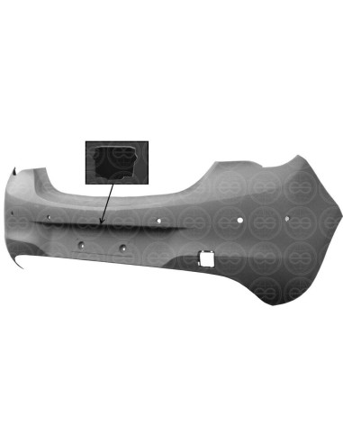 Rear bumper primer with pdc park assist cam for travel and 2014- b-color Aftermarket Bumpers and accessories