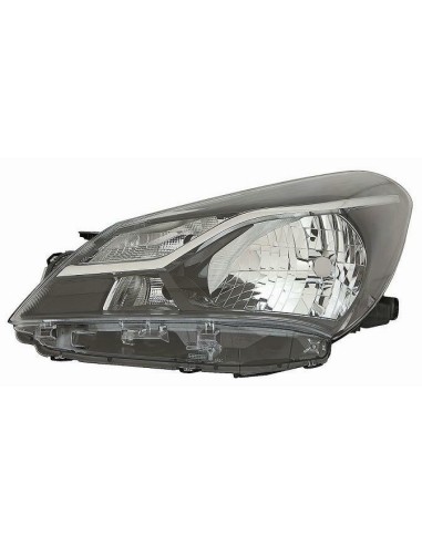 Faro delantero derecho H4 eléctrico para toyota Yaris 2017 en adelante Parábola negra