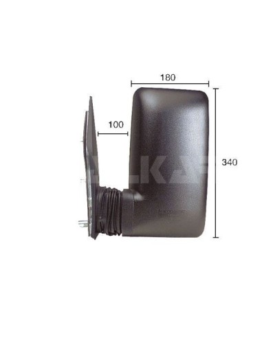 Espejo retrovisor derecho para Daily 1999 a 2006 Ángulo manual de brazo corto