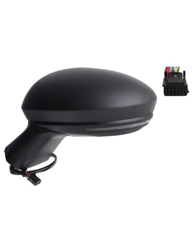 Black electric thermal right rearview mirror for clio 2019- 9 pin probe arrow