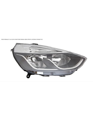 Left headlight h7-h1 electric for renault clio 2016 onwards black