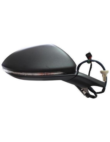 Foldable black thermo electric left rearview mirror for golf 7 2012- lights