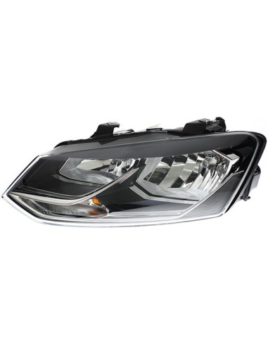 Left headlight 2h7 for vw polo 2014 onwards black reflector hella