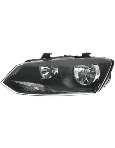 Left headlight 2h7 for vw polo 2014 onwards black mask hella