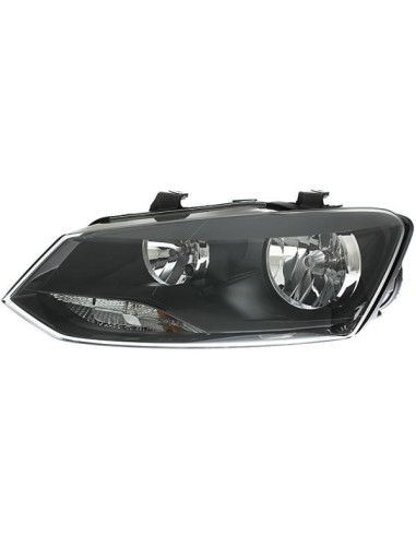 Right headlight 2h7 for vw polo 2014 onwards black mask hella
