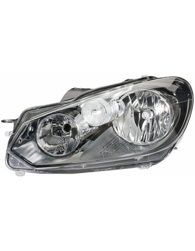 Left headlight h7-h15 for vw golf 6 2009 onwards black reflector hella