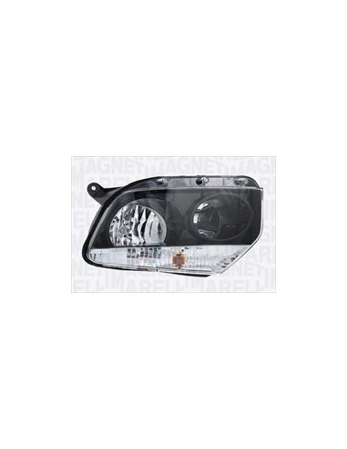 Left headlight h7-h1 black for dacia duster 2010 to 2013 marelli