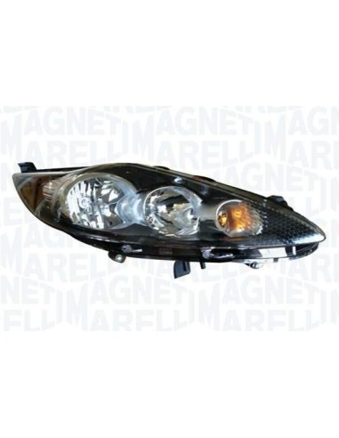 Right headlight h7-h1 for ford fiesta 2009 to 2013 black parabola marelli
