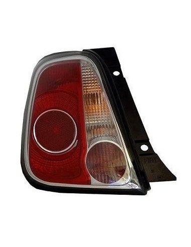 Feu arrière gauche blanc rouge pour Fiat 500 2010 et suivants bordure noire
