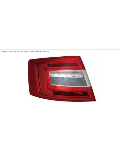 Luz led trasera derecha para skoda octavia 2013 en adelante sedán de 4 puertas