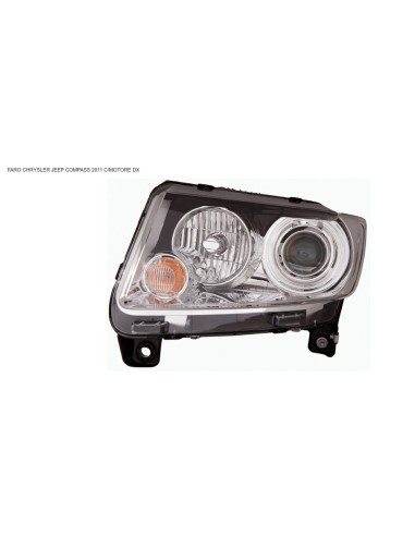 Right headlight h9-p27-7w-wy21w for jeep compass 2011 onwards