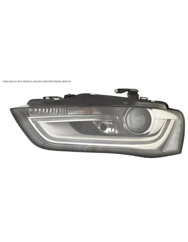 Right xenon headlight led afs electric for audi a4 2011 onwards black