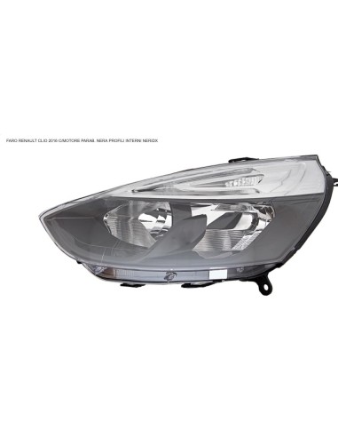 Right headlight h7-h1 electric for renault clio 2016 onwards black