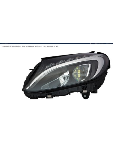 Full led right headlight for mercedes c-class w205 2013 onwards black