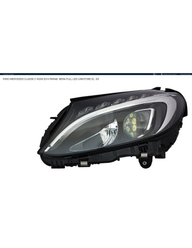 Full led left headlight for mercedes c-class w205 2013 onwards black