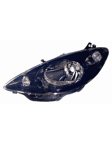 Right front headlight h4 electric for peugeot 1007 2005 onwards black reflector