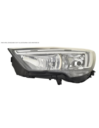 Right headlight with electric led daytime running light for crossland x 2017 onwards