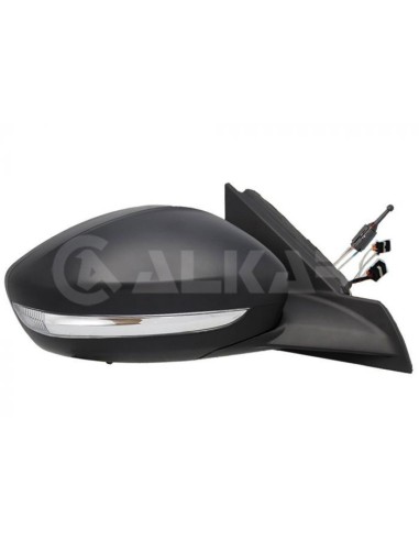 Black mechanical right rearview mirror for peugeot 208 2019- 2pin arrow
