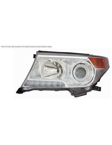 Faro delantero derecho xenon drl led para land cruiser fj200 2012-