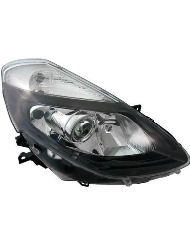 Right headlight h1-h7 fbl for renault clio 2009 to 2011 black valeo