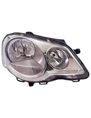 Faro derecho h7 h1 cromo parábola para vw polo 2005 a 2008 valeo