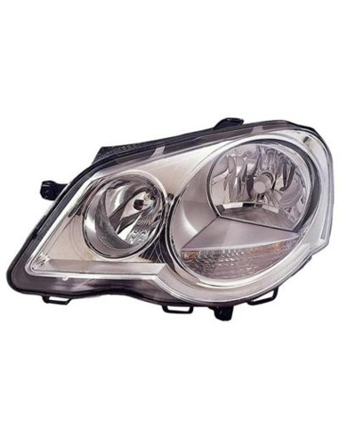 Faro izquierdo h7 h1 cromo parábola para vw polo 2005 a 2008 valeo