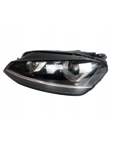 Left headlight for VW Golf 7 2012 onwards xenon dbl black dish