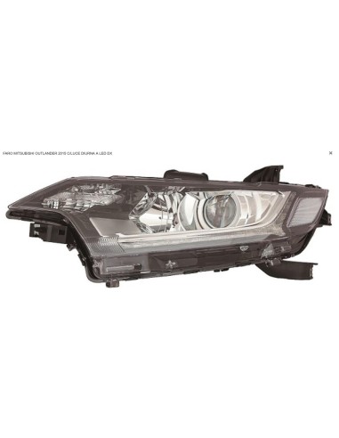 Right headlight h7 hb3 drl led for mitsubishi outlander 2015 onwards