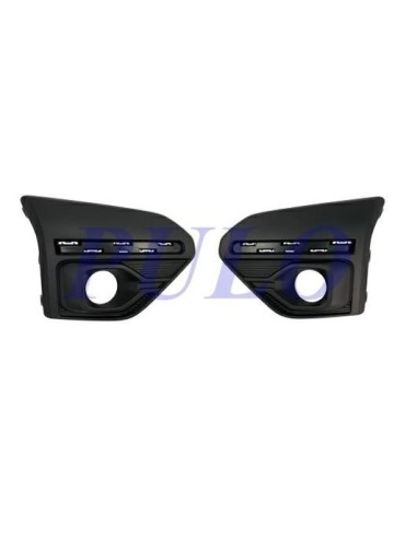 Front bumper grille kit with fog lights for dacia sandero stepway 2020-