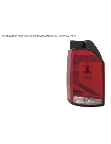 Fanale posteriore destro bianco rosso per vw transporter t6 2019 in poi 1 porta