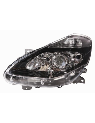Right headlight for renault clio 2009 to 2012 black with halogen lens