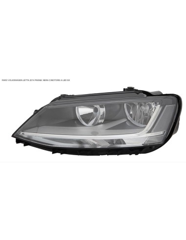 Left led projector headlight with electric motor for vw jetta 2014-black