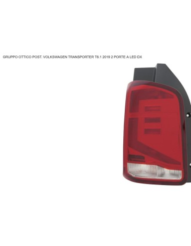 Right rear light with l.ed for vw transporter t6 2019 onwards 2 doors
