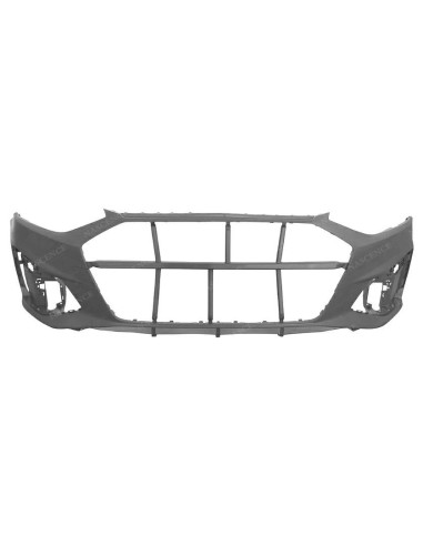 Primer front bumper with headlight washer holes for audi a4 2019 onwards s line