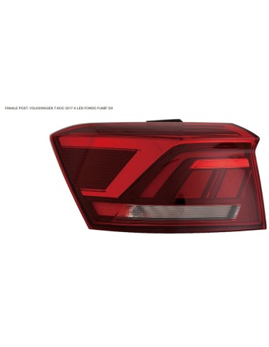 Right External Dark Led Rear Light for vw T-Roc 2018 onwards