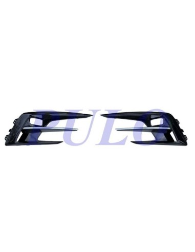 Kit de rejilla delantera derecha + izquierda negra brillante agujeros para renault Megane 2020-