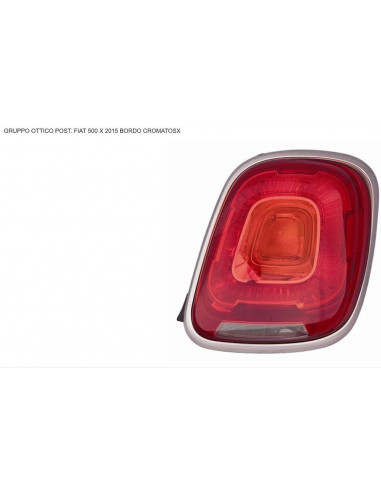 Feu arrière gauche avec cadre chromé pour Fiat 500x à partir de 2014