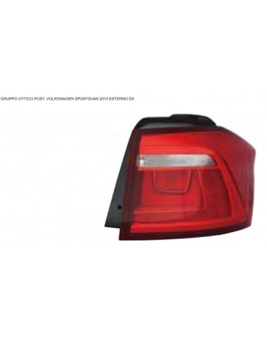 Luz trasera exterior derecha luz roja para vw golf sportsvan 2014-